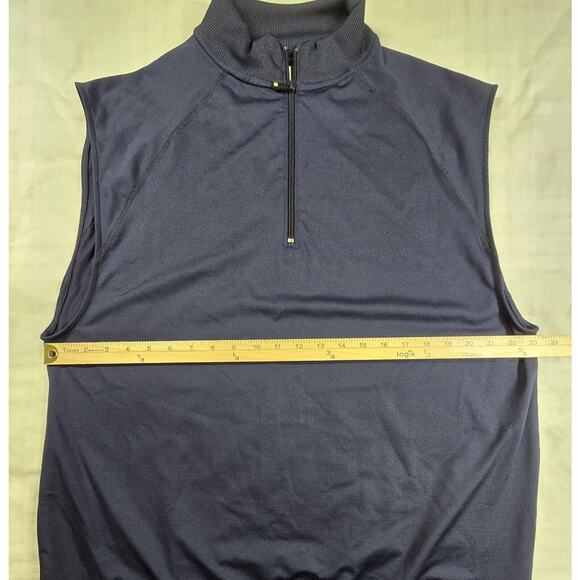 Footjoy Mens Vest 1/4 Zip Pullover Performance Stretch Golf Outdoor Blue Large - Picture 5 of 7